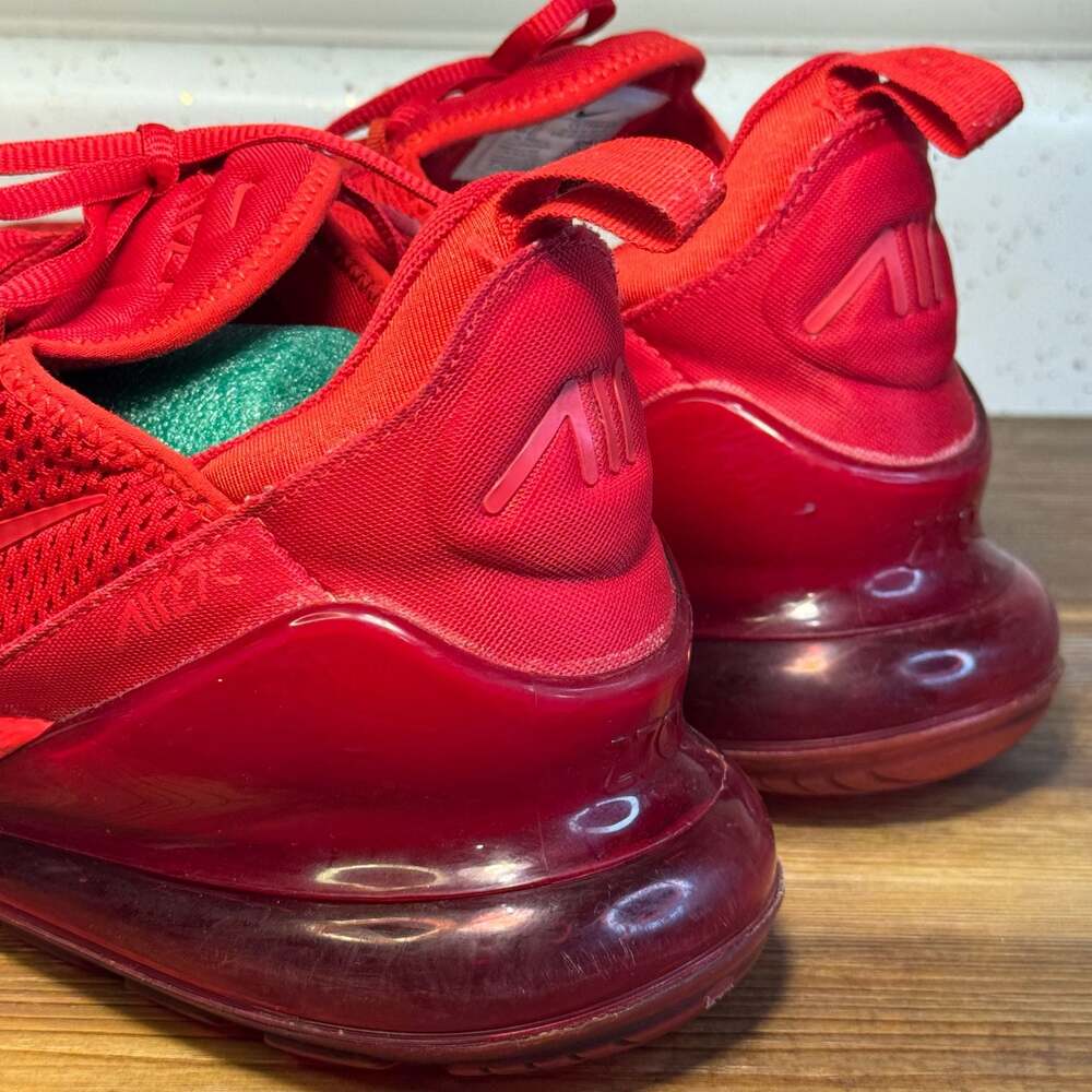 Nike Air Max 270 Triple Red Sneakers Size 11 - Picture 6 of 9